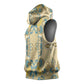 Madiba Nelson Mandela Batik Sleeveless Hoodie Yellow Blue Indonesia Heritage - African Pride