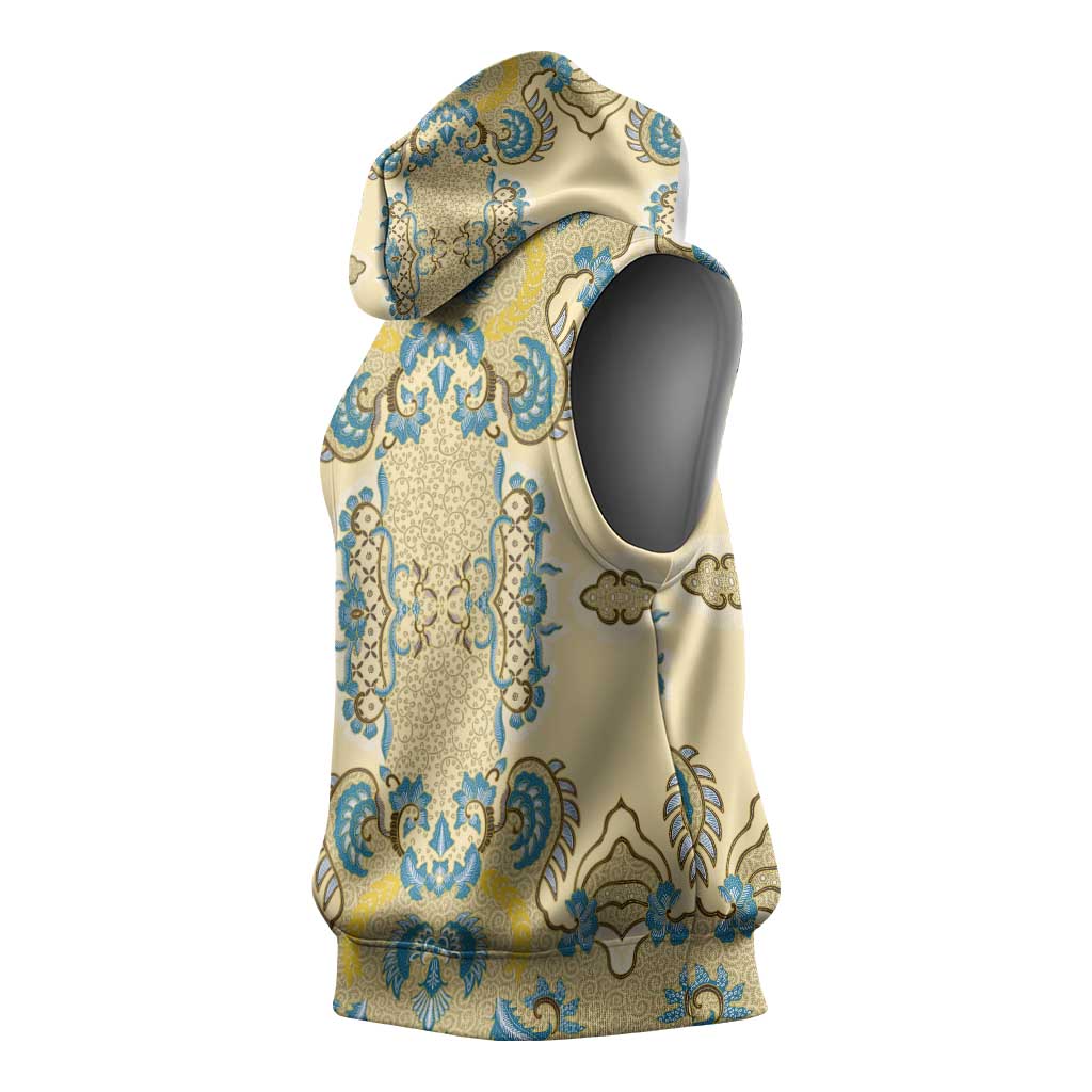 Madiba Nelson Mandela Batik Sleeveless Hoodie Yellow Blue Indonesia Heritage - African Pride