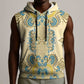 Madiba Nelson Mandela Batik Sleeveless Hoodie Yellow Blue Indonesia Heritage - African Pride