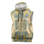 Madiba Nelson Mandela Batik Sleeveless Zip Hoodie Yellow Blue Indonesia Heritage - African Pride