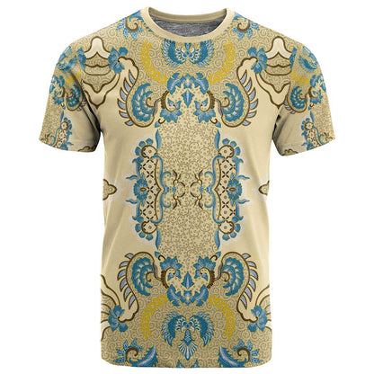 Madiba Nelson Mandela Batik T shirt Yellow Blue Indonesia Heritage - African Pride