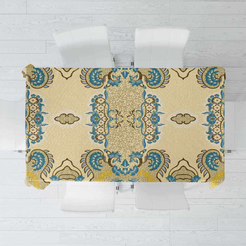 Madiba Nelson Mandela Batik Tablecloth Yellow Blue Indonesia Heritage - African Pride