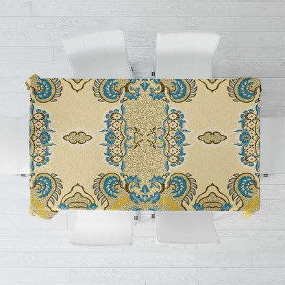 Madiba Nelson Mandela Batik Tablecloth Yellow Blue Indonesia Heritage - African Pride