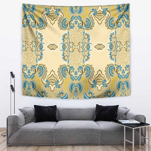 Madiba Nelson Mandela Batik Tapestry Yellow Blue Indonesia Heritage - African Pride