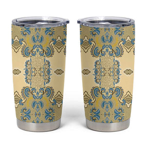 Madiba Nelson Mandela Batik Tumbler Cup Yellow Blue Indonesia Heritage LT15