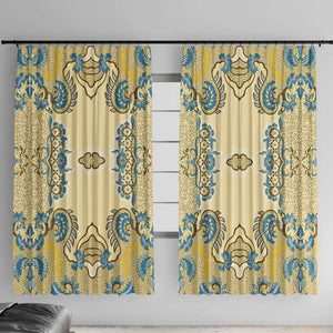 Madiba Nelson Mandela Batik Window Curtain Yellow Blue Indonesia Heritage - African Pride