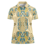 Madiba Nelson Mandela Batik Women Polo Shirt Yellow Blue Indonesia Heritage - African Pride