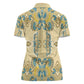 Madiba Nelson Mandela Batik Women Polo Shirt Yellow Blue Indonesia Heritage - African Pride