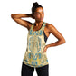 Madiba Nelson Mandela Batik Women Racerback Tank Yellow Blue Indonesia Heritage - African Pride