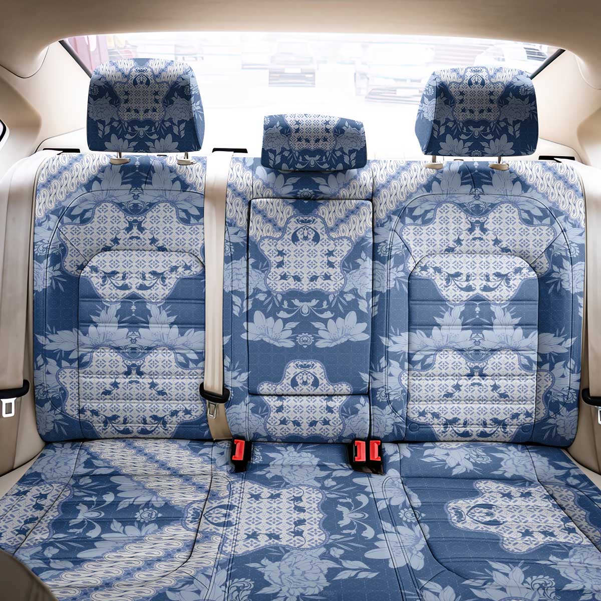 Indonesia Javanese Batik Nelson Mandela Madiba Blue Back Car Seat Cover - African Pride