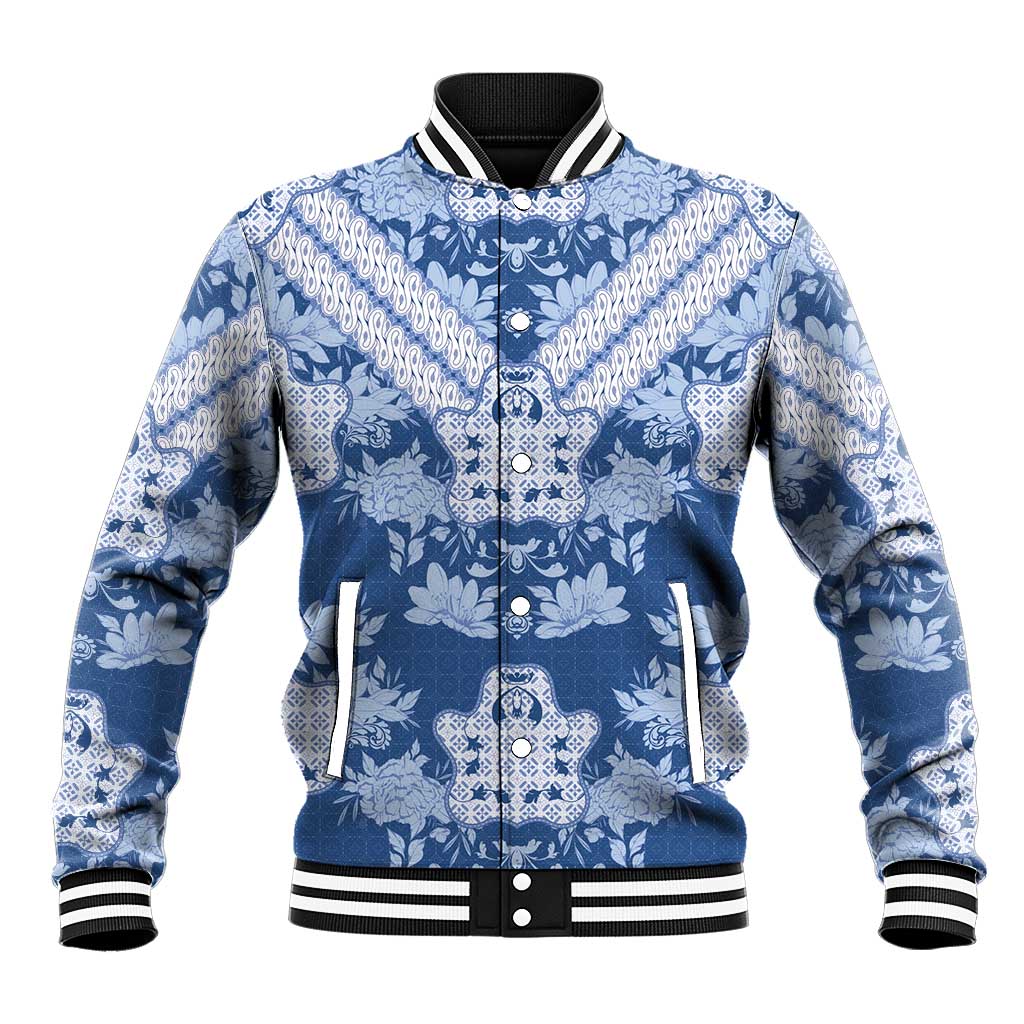 Indonesia Javanese Batik Nelson Mandela Madiba Blue Baseball Jacket - African Pride