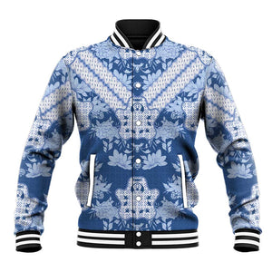 Indonesia Javanese Batik Nelson Mandela Madiba Blue Baseball Jacket - African Pride