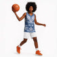 Indonesia Javanese Batik Nelson Mandela Madiba Blue Basketball Jersey - African Pride