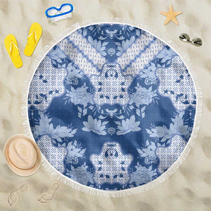 Indonesia Javanese Batik Nelson Mandela Madiba Blue Beach Blanket - African Pride