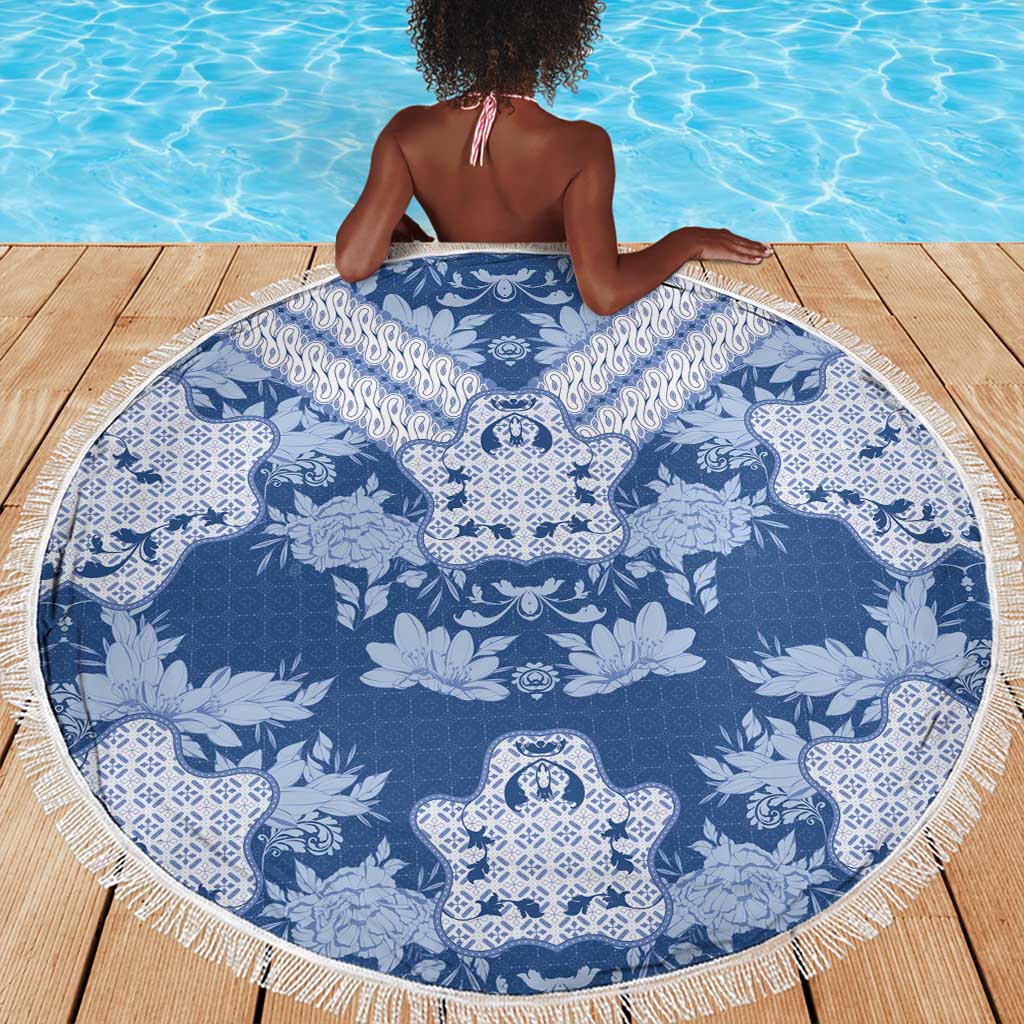 Indonesia Javanese Batik Nelson Mandela Madiba Blue Beach Blanket - African Pride