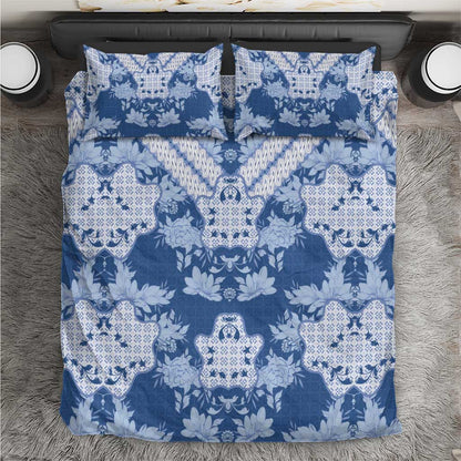 Indonesia Javanese Batik Nelson Mandela Madiba Blue Bedding Set - African Pride