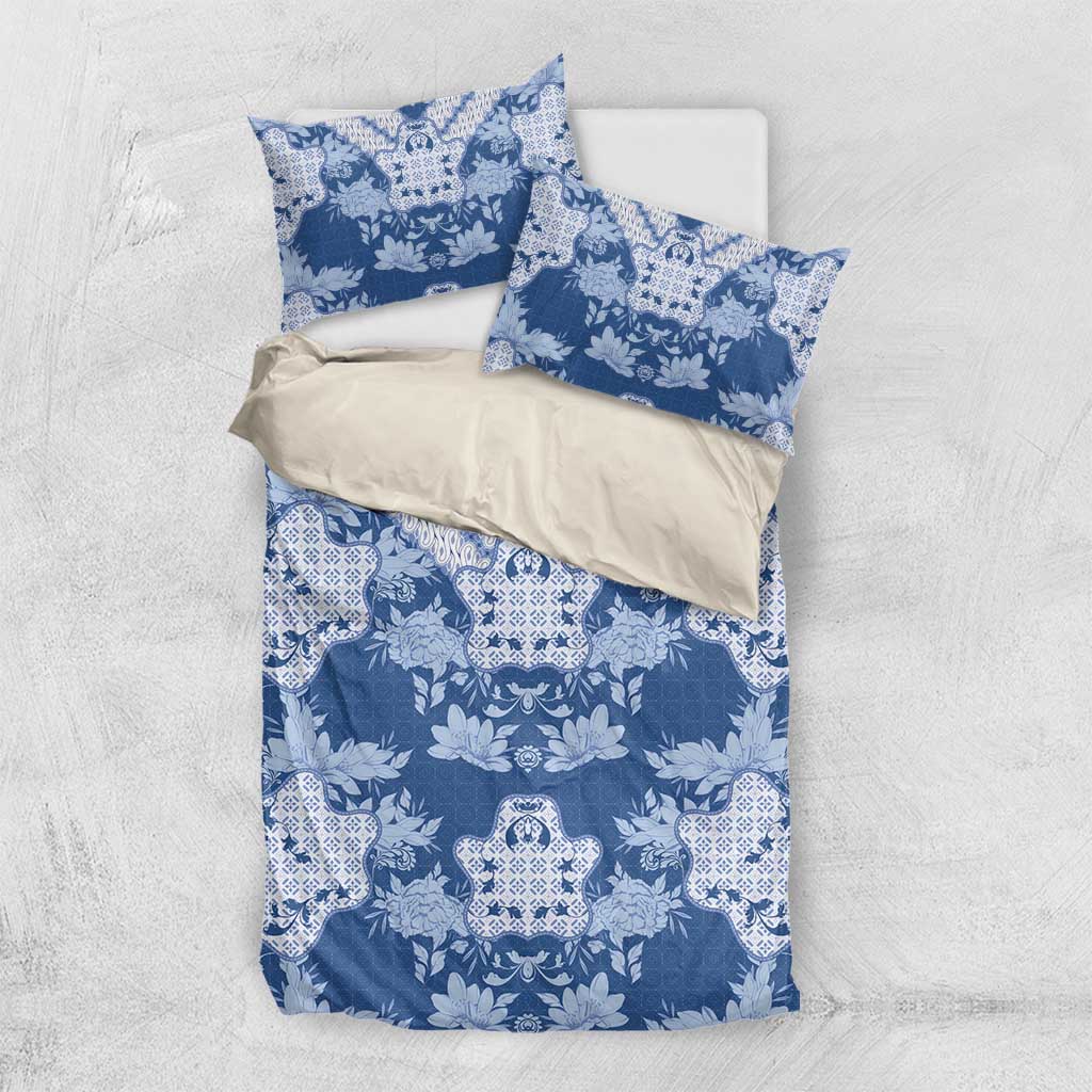 Indonesia Javanese Batik Nelson Mandela Madiba Blue Bedding Set - African Pride