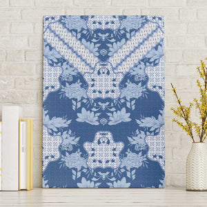 Indonesia Javanese Batik Nelson Mandela Madiba Blue Canvas Wall Art - African Pride