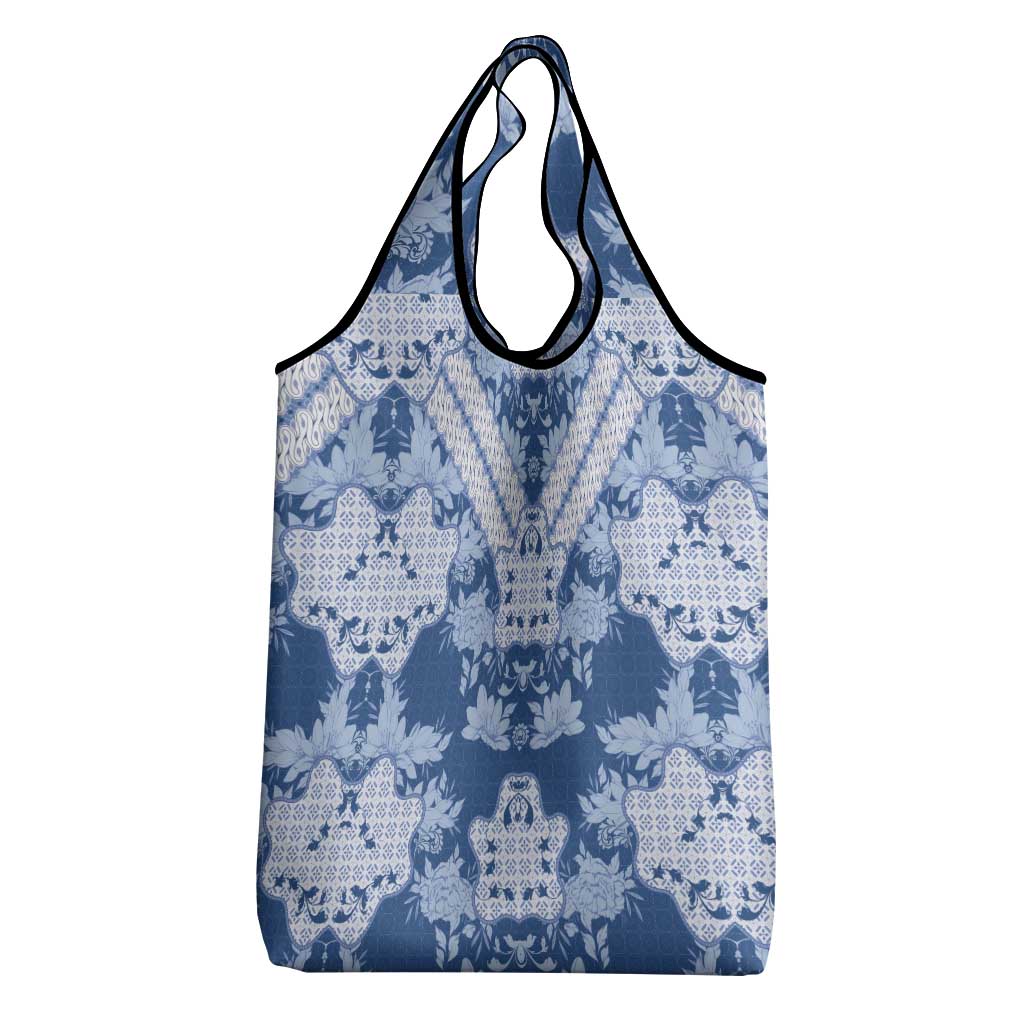 Indonesia Javanese Batik Nelson Mandela Madiba Blue Grocery Bag - African Pride