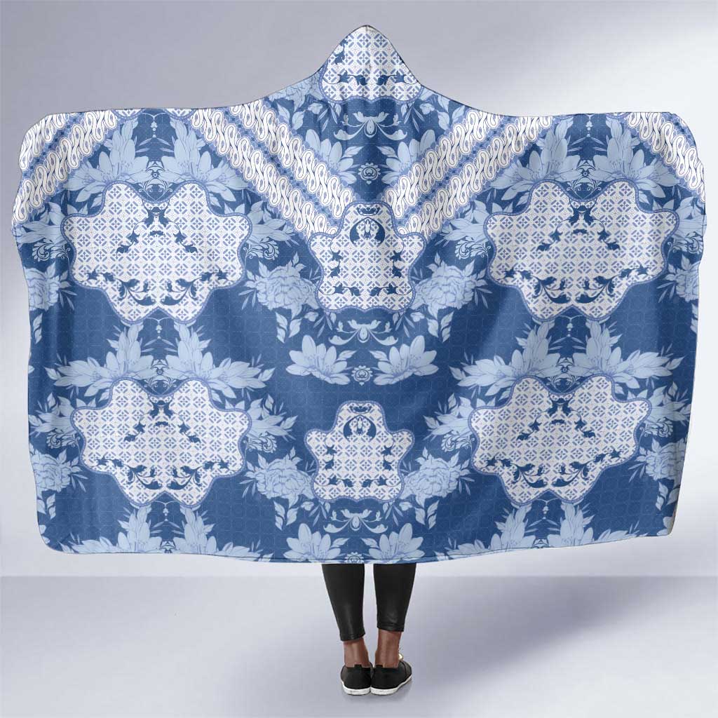 Indonesia Javanese Batik Nelson Mandela Madiba Blue Hooded Blanket - African Pride