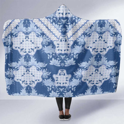 Indonesia Javanese Batik Nelson Mandela Madiba Blue Hooded Blanket - African Pride