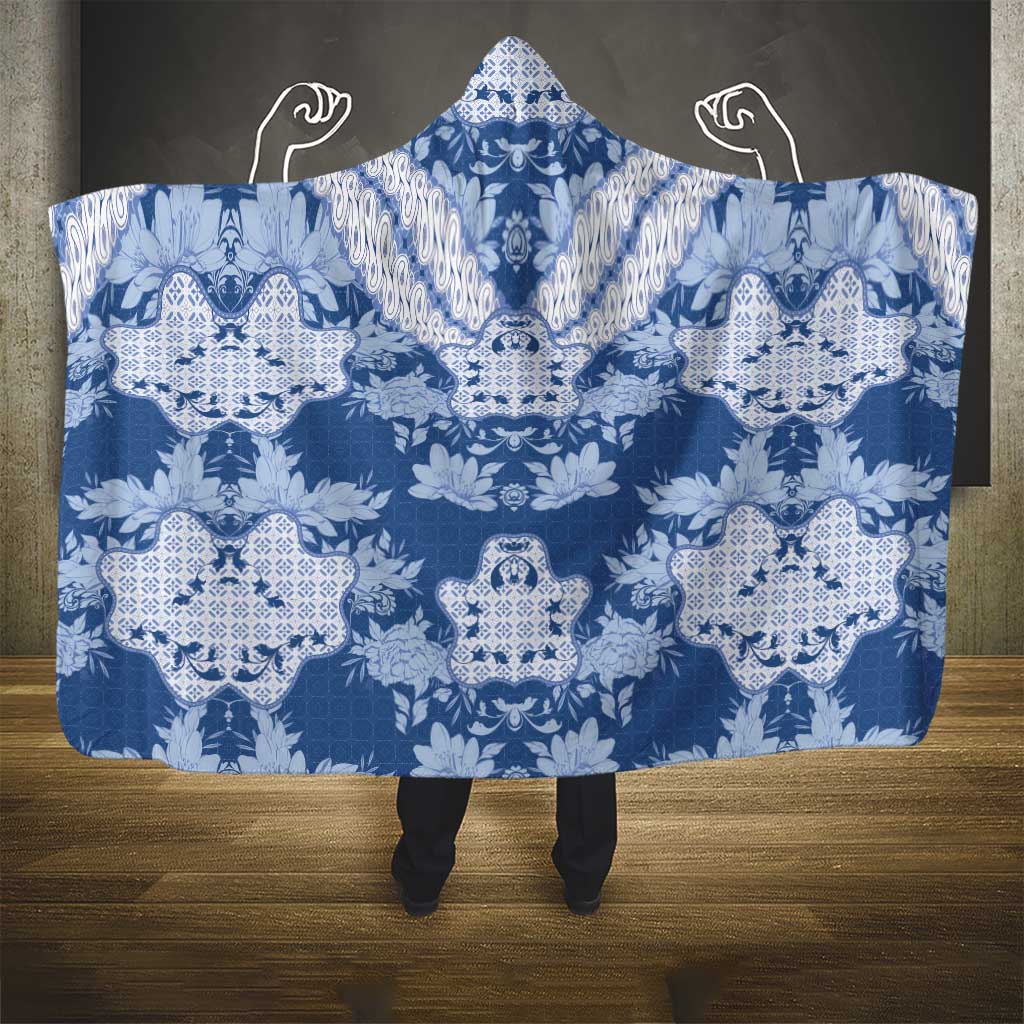 Indonesia Javanese Batik Nelson Mandela Madiba Blue Hooded Blanket - African Pride