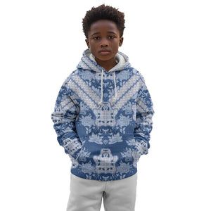 Indonesia Javanese Batik Nelson Mandela Madiba Blue Kid Hoodie - African Pride