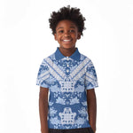 Indonesia Javanese Batik Nelson Mandela Madiba Blue Kid Polo Shirt - African Pride