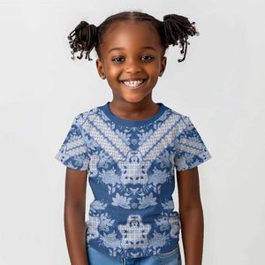 Indonesia Javanese Batik Nelson Mandela Madiba Blue Kid T shirt - African Pride