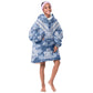 Indonesia Javanese Batik Nelson Mandela Madiba Blue Kid Wearable Blanket Hoodie - African Pride