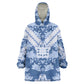 Indonesia Javanese Batik Nelson Mandela Madiba Blue Kid Wearable Blanket Hoodie - African Pride