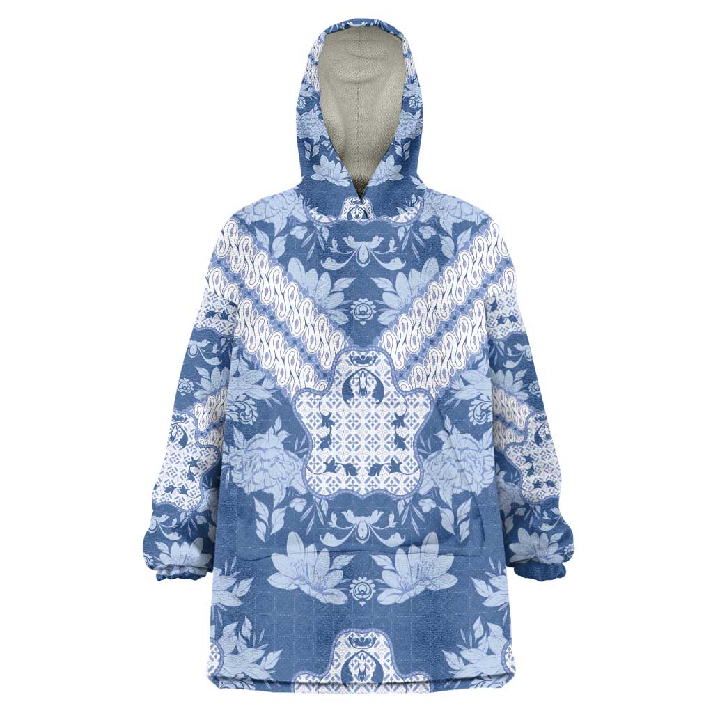 Indonesia Javanese Batik Nelson Mandela Madiba Blue Kid Wearable Blanket Hoodie - African Pride