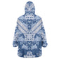 Indonesia Javanese Batik Nelson Mandela Madiba Blue Kid Wearable Blanket Hoodie - African Pride