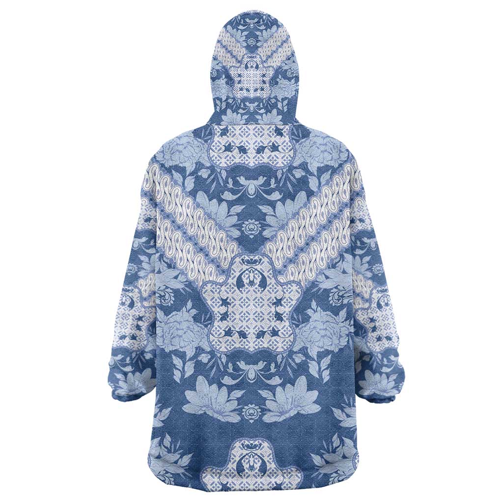Indonesia Javanese Batik Nelson Mandela Madiba Blue Kid Wearable Blanket Hoodie - African Pride