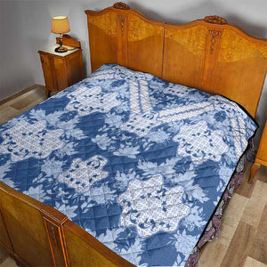 Indonesia Javanese Batik Nelson Mandela Madiba Blue Quilt - African Pride