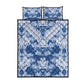 Indonesia Javanese Batik Nelson Mandela Madiba Blue Quilt Bed Set - African Pride