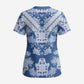 Indonesia Javanese Batik Scrub Top Nelson Mandela Madiba Blue - African Pride