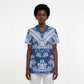 Indonesia Javanese Batik Scrub Top Nelson Mandela Madiba Blue - African Pride