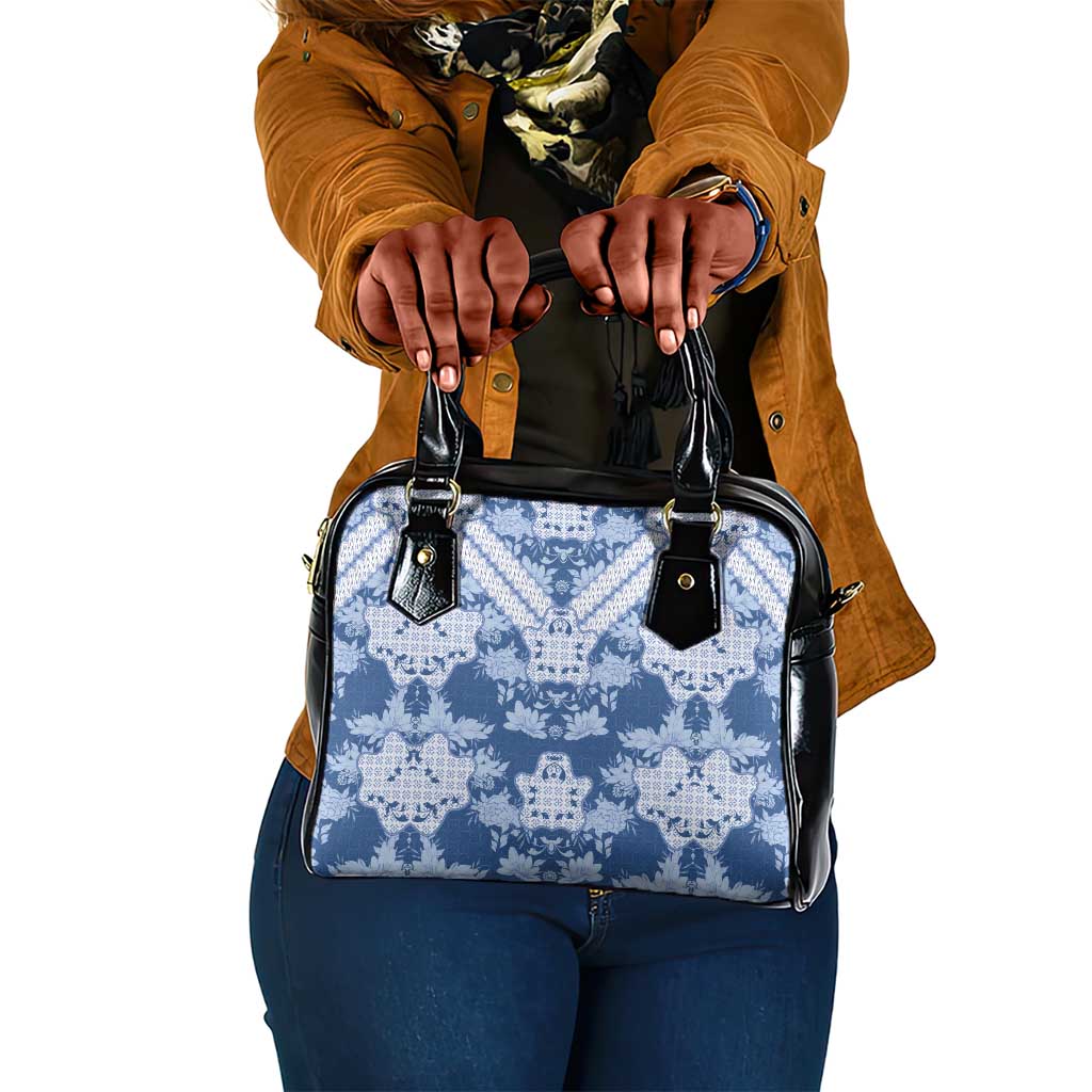 Indonesia Javanese Batik Nelson Mandela Madiba Blue Shoulder Handbag - African Pride