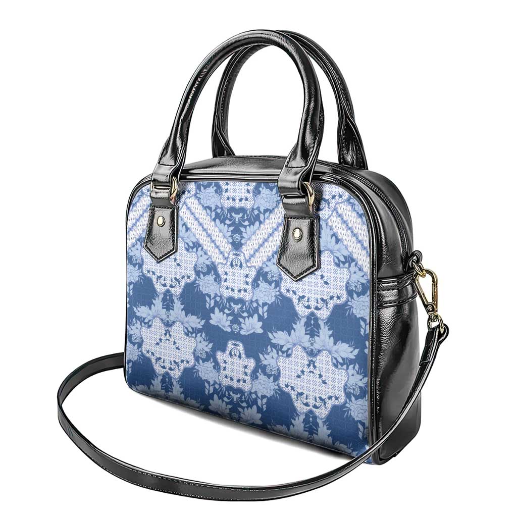 Indonesia Javanese Batik Nelson Mandela Madiba Blue Shoulder Handbag - African Pride