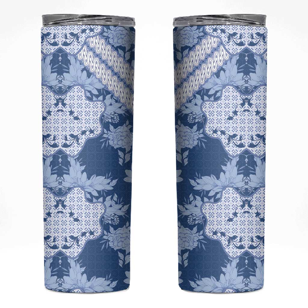 Indonesia Javanese Batik Nelson Mandela Madiba Blue Skinny Tumbler LT15