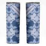 Indonesia Javanese Batik Nelson Mandela Madiba Blue Skinny Tumbler LT15
