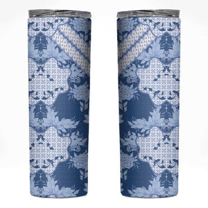 Indonesia Javanese Batik Nelson Mandela Madiba Blue Skinny Tumbler LT15