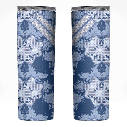 Indonesia Javanese Batik Nelson Mandela Madiba Blue Skinny Tumbler LT15