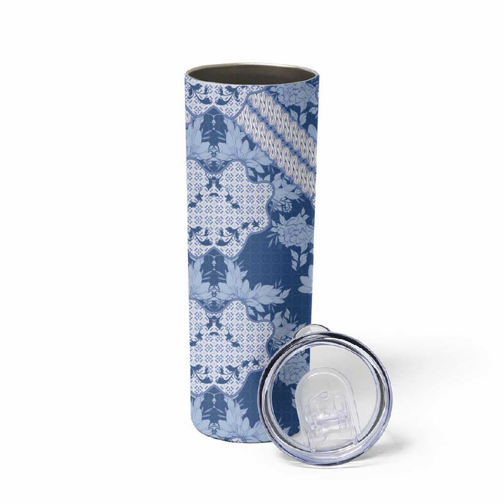 Indonesia Javanese Batik Nelson Mandela Madiba Blue Skinny Tumbler LT15