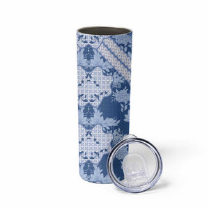 Indonesia Javanese Batik Nelson Mandela Madiba Blue Skinny Tumbler LT15