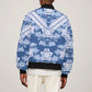 Indonesia Javanese Batik Nelson Mandela Madiba Blue Sleeve Zip Bomber Jacket - African Pride