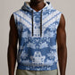 Indonesia Javanese Batik Nelson Mandela Madiba Blue Sleeveless Hoodie - African Pride