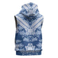 Indonesia Javanese Batik Nelson Mandela Madiba Blue Sleeveless Zip Hoodie - African Pride