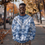 Indonesia Javanese Batik Nelson Mandela Madiba Blue Sweatshirt - African Pride